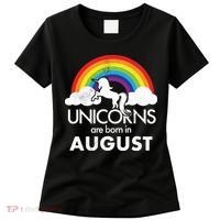 Unicorns Are Born In August Rainbow Retro Women's T-Shirt thumb 0
