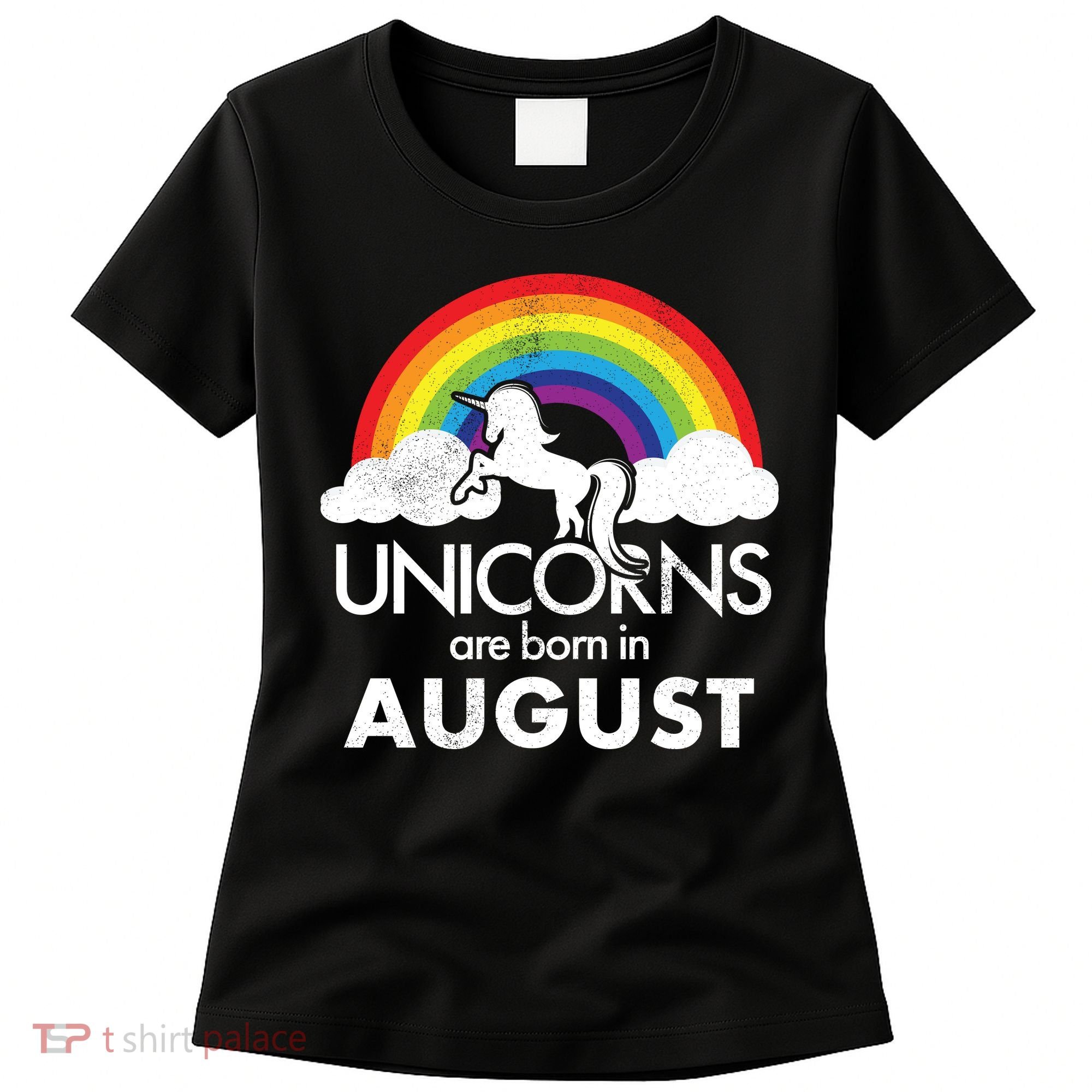 Unicorns Are Born In August Rainbow Retro Women's T-Shirt