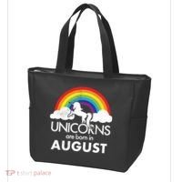 Unicorns Are Born In August Rainbow Retro Tote Bag thumb 3