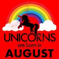 Unicorns Are Born In August Rainbow Retro Santa Hat thumb 1
