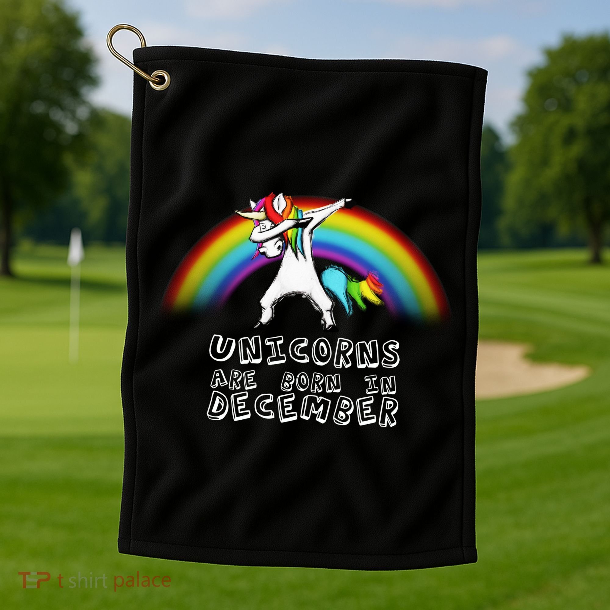 Unicorns Are Born In December Golf Towel