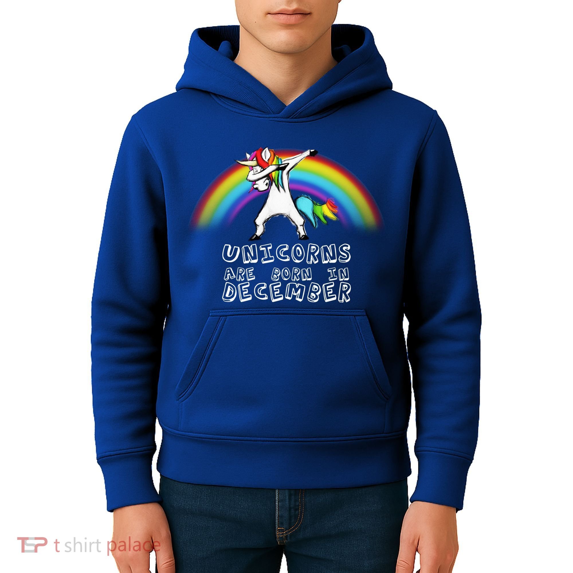 Unicorns Are Born In December Kids Hoodie