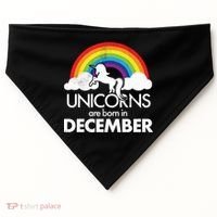 Unicorns Are Born In December Rainbow Retro USA-Made Doggie Bandana thumb 0