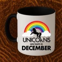 Unicorns Are Born In December Rainbow Retro Coffee Mug thumb 2