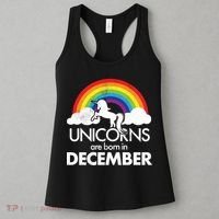 Unicorns Are Born In December Rainbow Retro Women's Tank Top thumb 3