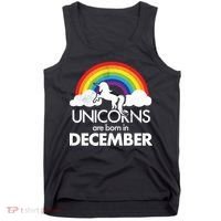 Unicorns Are Born In December Rainbow Retro Tank Top thumb 0