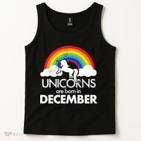 Unicorns Are Born In December Rainbow Retro Tank Top thumb 2