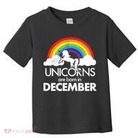 Unicorns Are Born In December Rainbow Retro Toddler T-Shirt thumb 0
