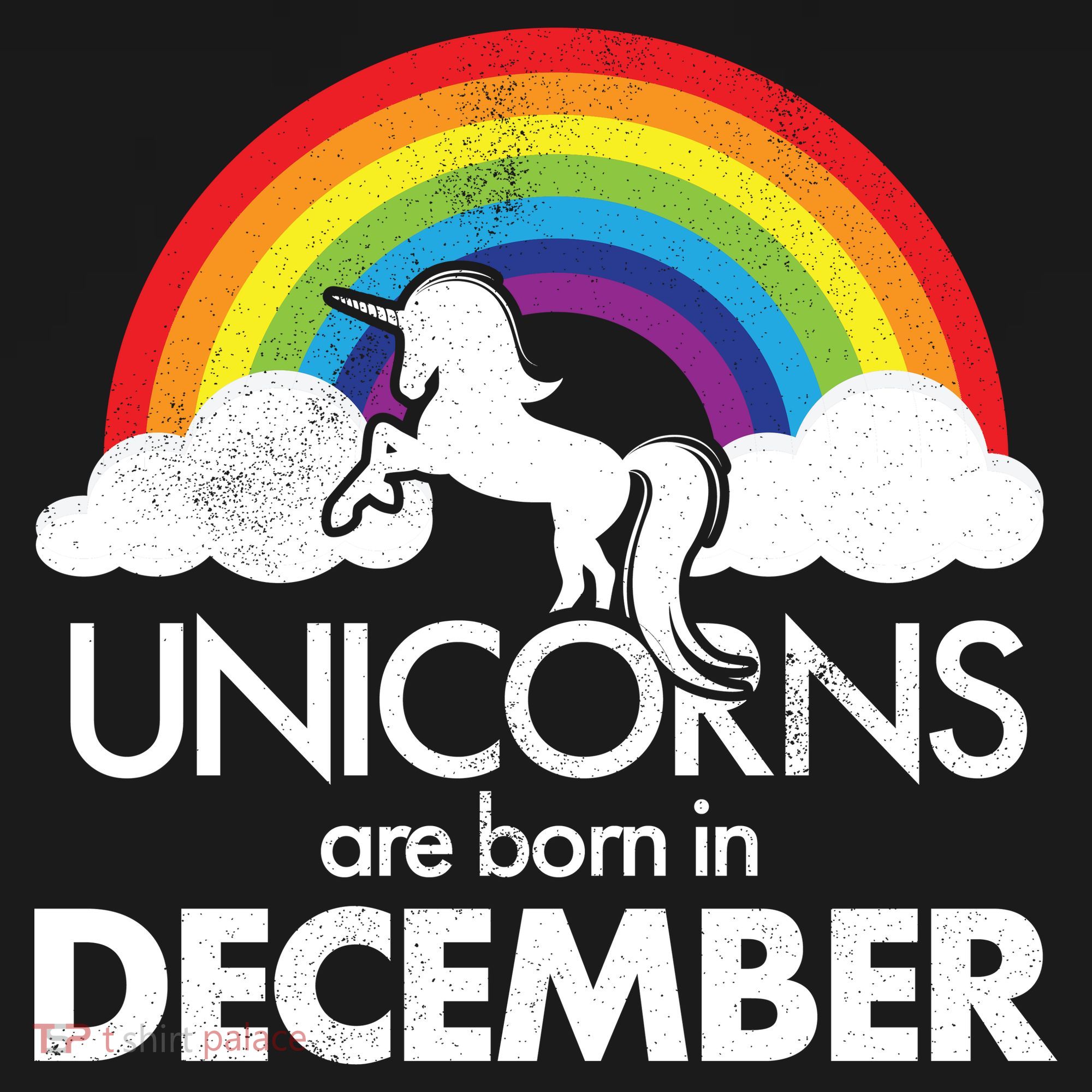 Unicorns Are Born In December Rainbow Retro Toddler T-Shirt