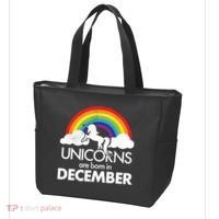 Unicorns Are Born In December Rainbow Retro Tote Bag thumb 3