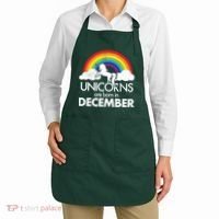 Unicorns Are Born In December Rainbow Retro Apron thumb 2