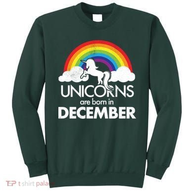 Unicorns Are Born In December Rainbow Retro Sweatshirt