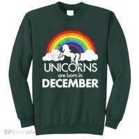 Unicorns Are Born In December Rainbow Retro Sweatshirt thumb 0