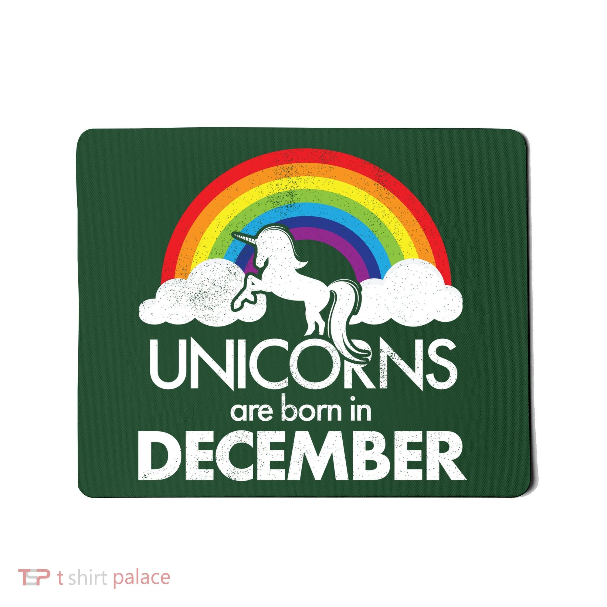 Unicorns Are Born In December Rainbow Retro Mousepad