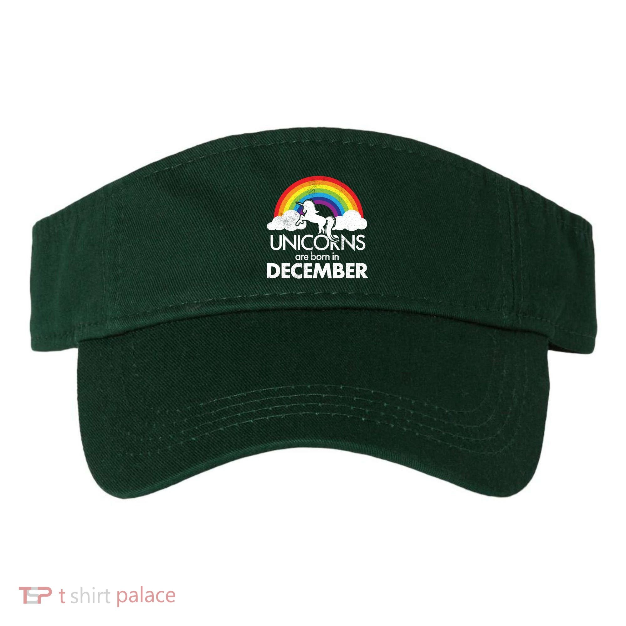 Unicorns Are Born In December Rainbow Retro Visor