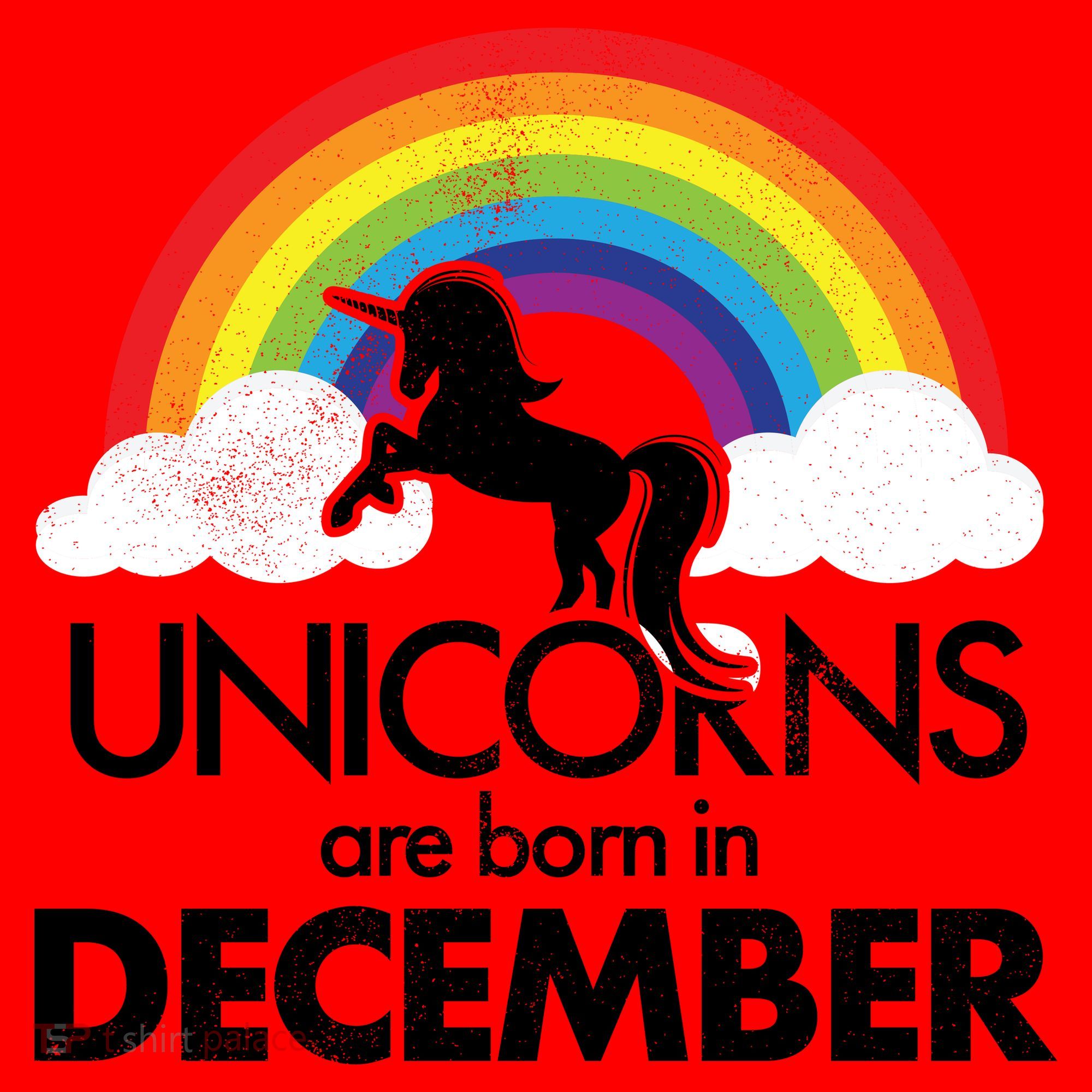 Unicorns Are Born In December Rainbow Retro Santa Hat