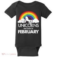 Unicorns Are Born in February  Baby Bodysuit thumb 0