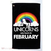 Unicorns Are Born in February  Golf Towel thumb 0
