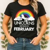 Unicorns Are Born in February  Women's T-Shirt thumb 2