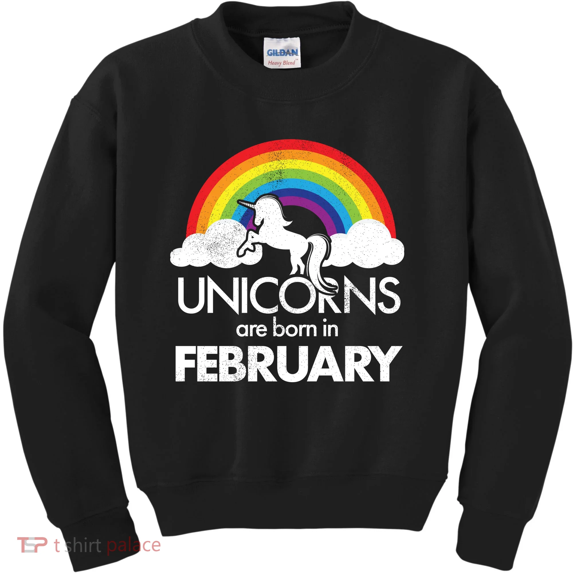 Unicorns Are Born in February  Kids Sweatshirt