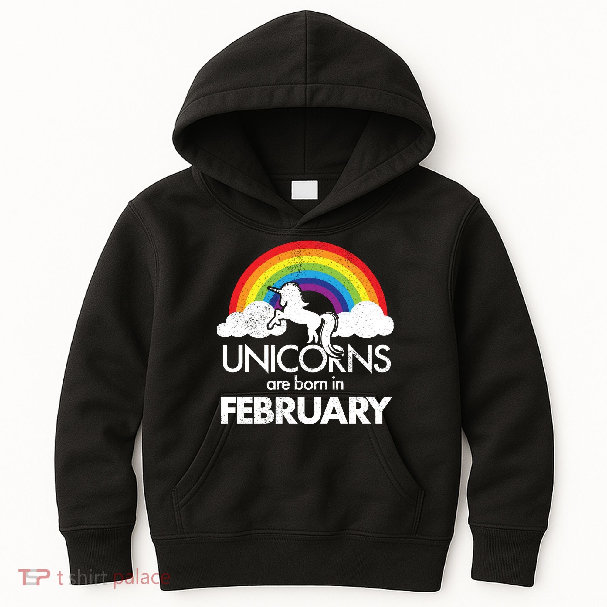 Unicorns Are Born in February  Kids Hoodie
