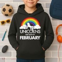 Unicorns Are Born in February  Kids Hoodie thumb 2