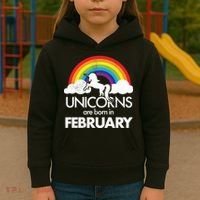 Unicorns Are Born in February  Kids Hoodie thumb 3