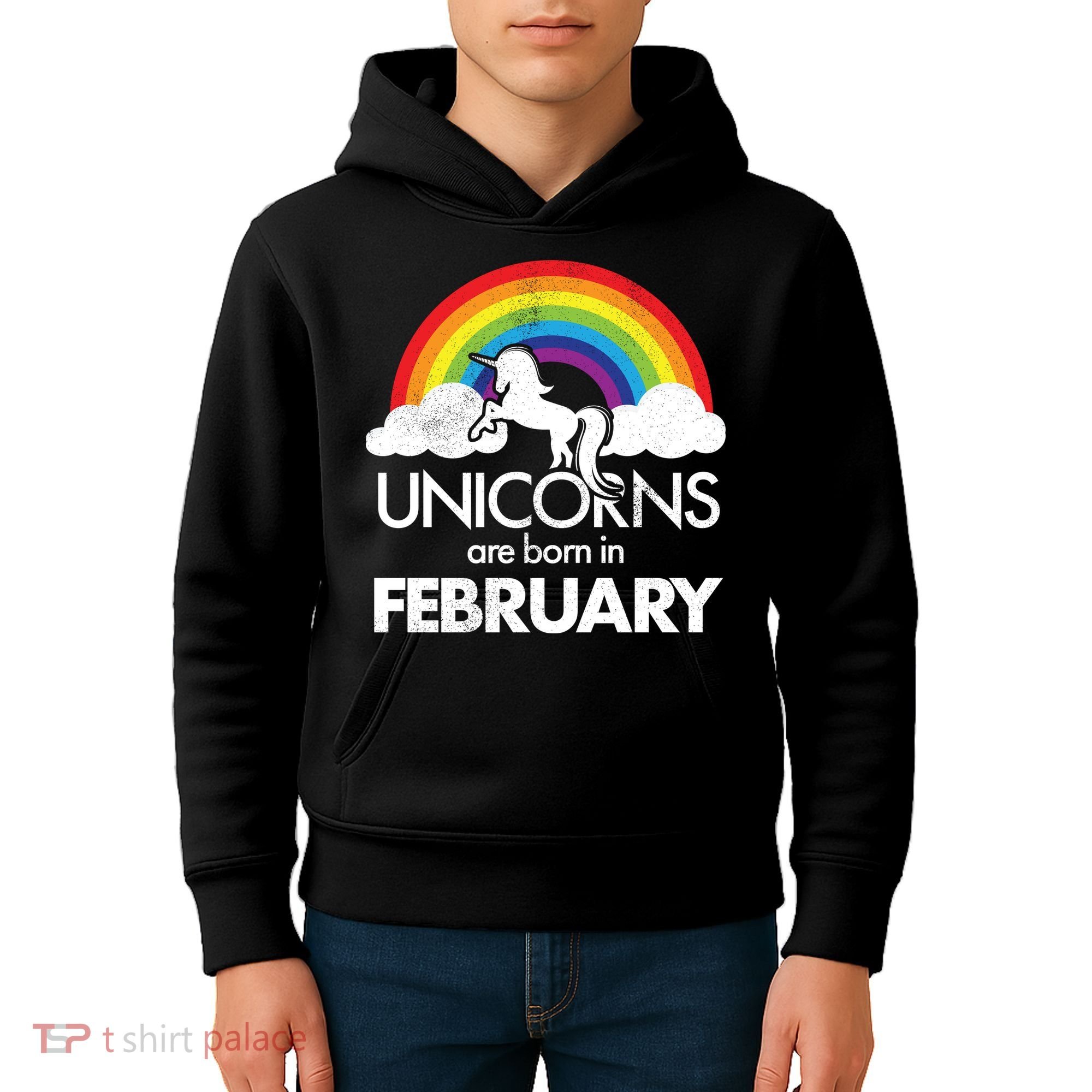 Unicorns Are Born in February  Kids Hoodie