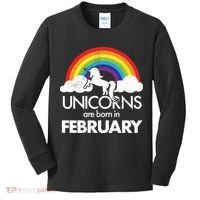 Unicorns Are Born in February  Kids Long Sleeve Shirt thumb 0