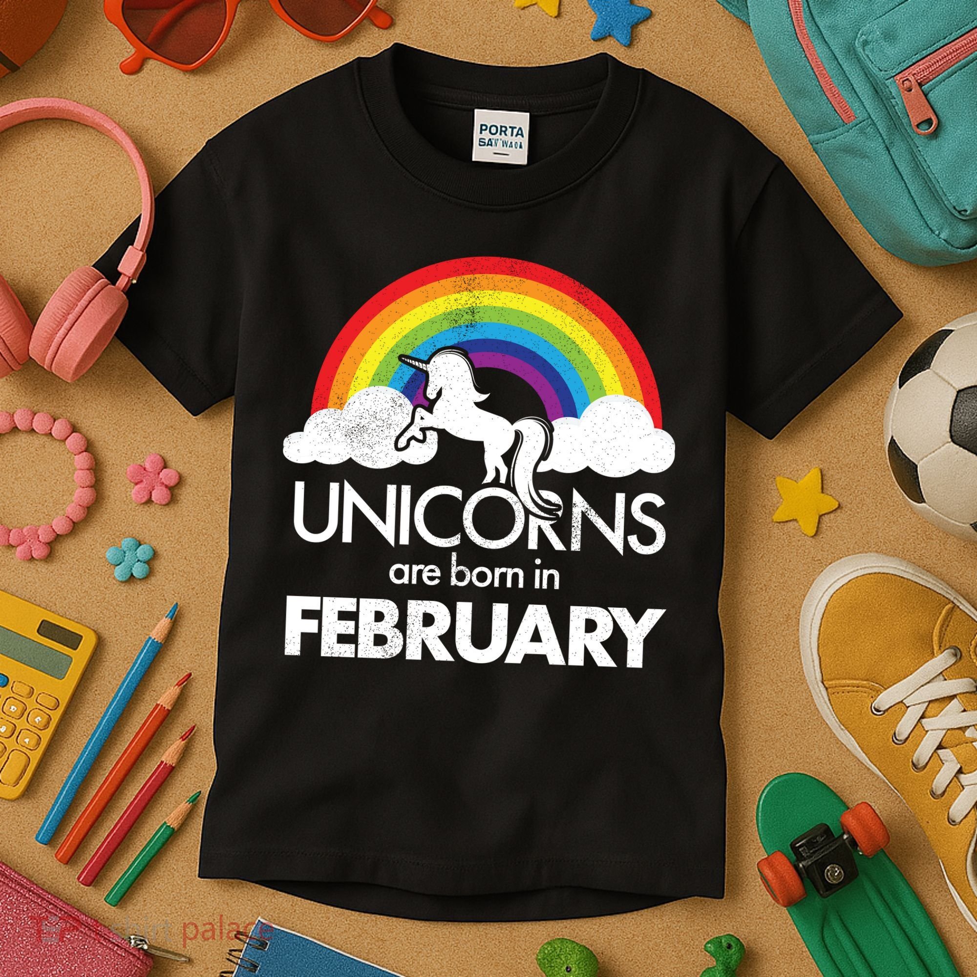 Unicorns Are Born in February  Kids T-Shirt