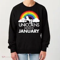 Unicorns Are Born in January Women's Sweatshirt thumb 0