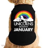Unicorns Are Born in January Doggie Tank thumb 0