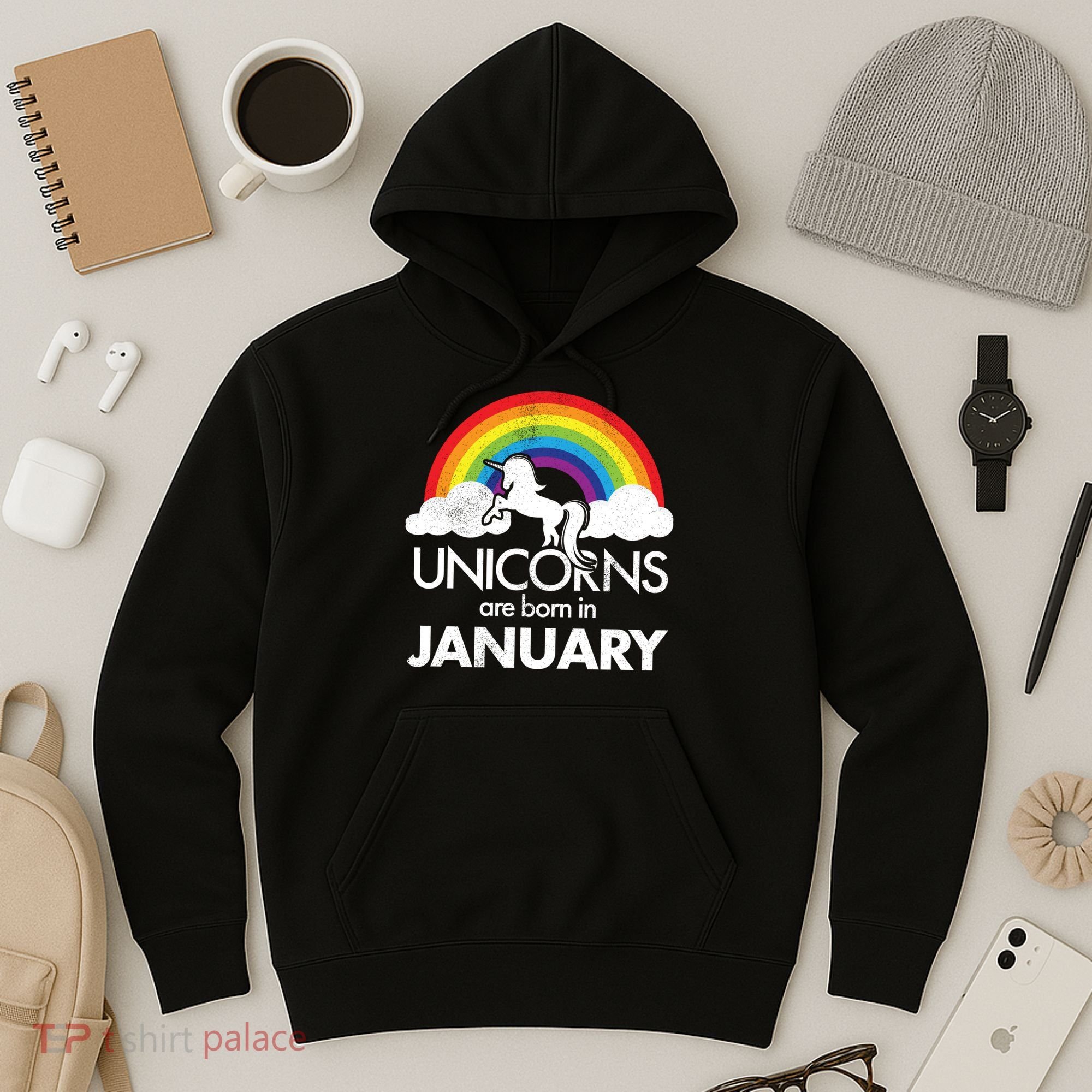 Unicorns Are Born in January Hoodie