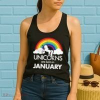 Unicorns Are Born in January Women's Tank Top thumb 2