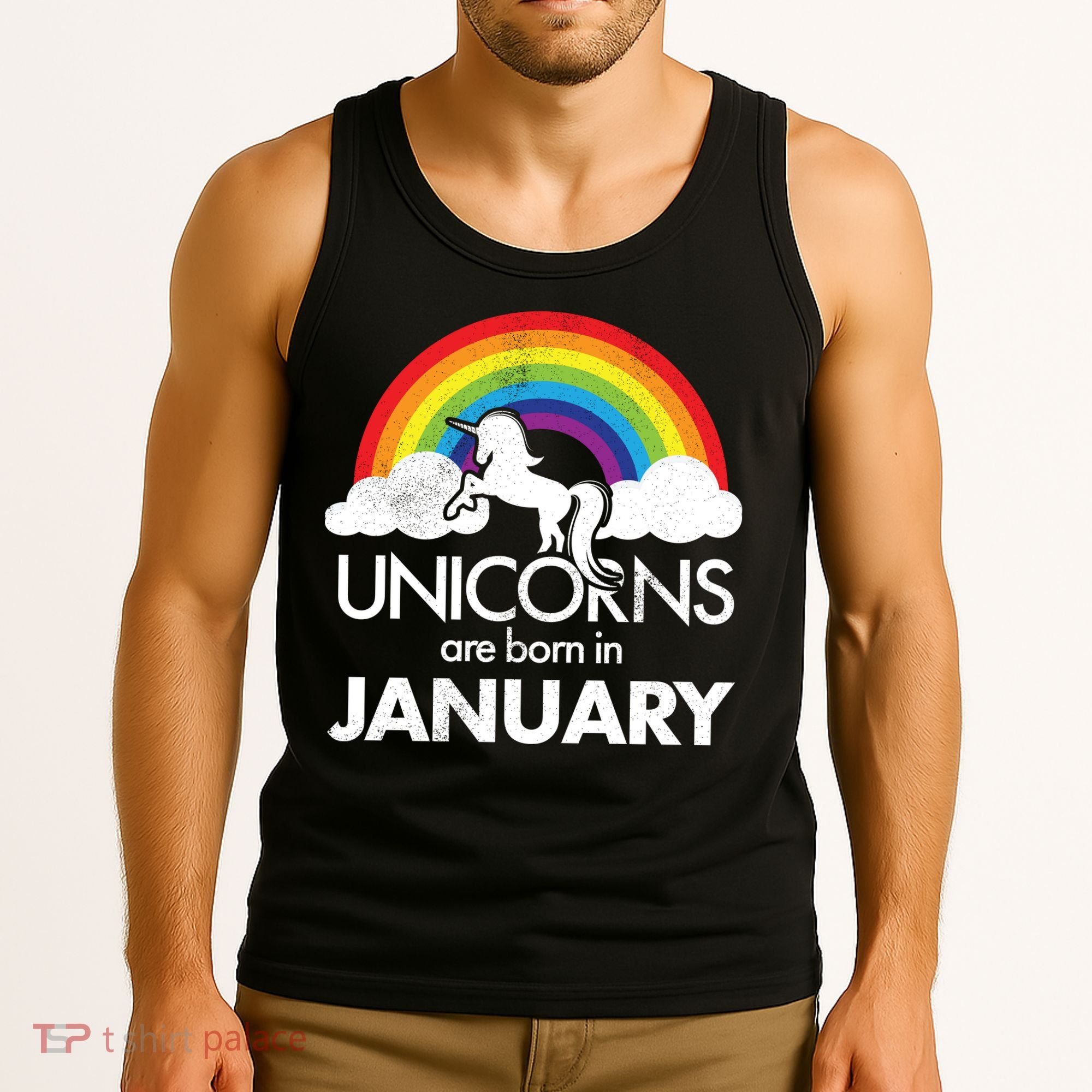 Unicorns Are Born in January Tank Top