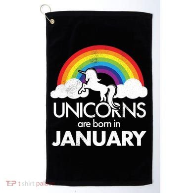 Unicorns Are Born in January Golf Towel