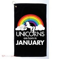 Unicorns Are Born in January Golf Towel thumb 0
