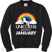Unicorns Are Born in January Kids Sweatshirt thumb 0