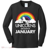 Unicorns Are Born in January Kids Long Sleeve Shirt thumb 0