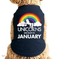 Unicorns Are Born In January Doggie Tank thumb 0