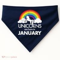 Unicorns Are Born In January USA-Made Doggie Bandana thumb 0