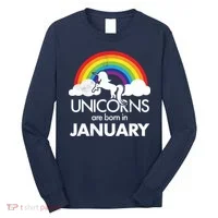 Unicorns Are Born In January Long Sleeve Shirt thumb 0