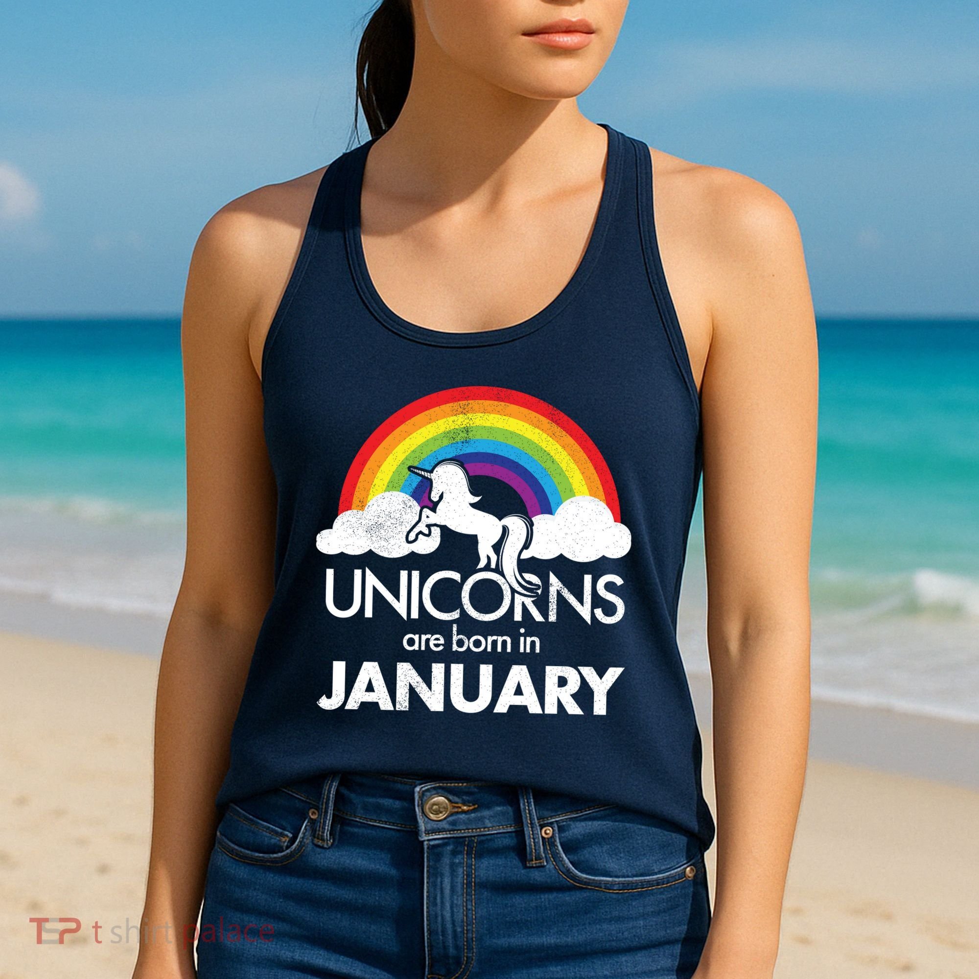 Unicorns Are Born In January Women's Tank Top