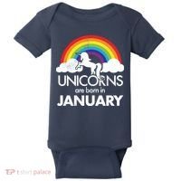 Unicorns Are Born In January Baby Bodysuit thumb 0