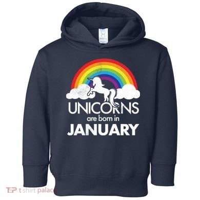 Unicorns Are Born In January Toddler Hoodie