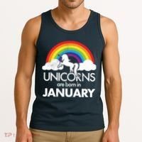Unicorns Are Born In January Tank Top thumb 3