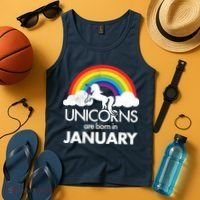 Unicorns Are Born In January Tank Top thumb 4
