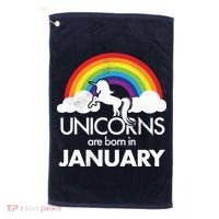 Unicorns Are Born In January Golf Towel thumb 0