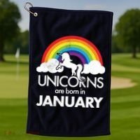 Unicorns Are Born In January Golf Towel thumb 1