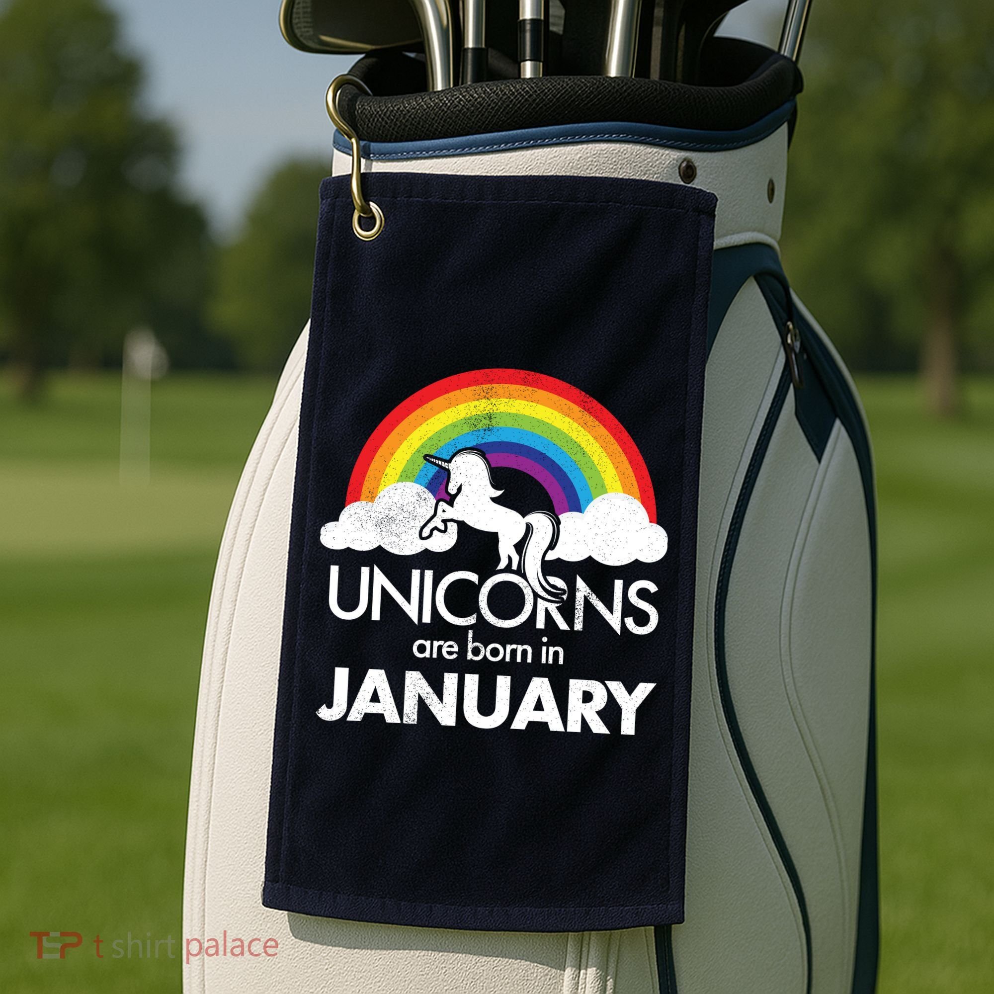 Unicorns Are Born In January Golf Towel